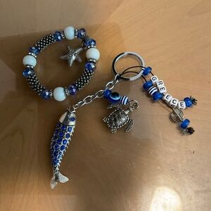 Souvenir Keychain and Bracelet From Greece